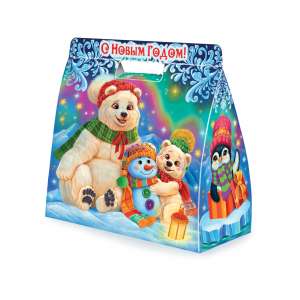 Коробка картонная новогодняя Сумка Большая медведица 1200 гр 1/220
